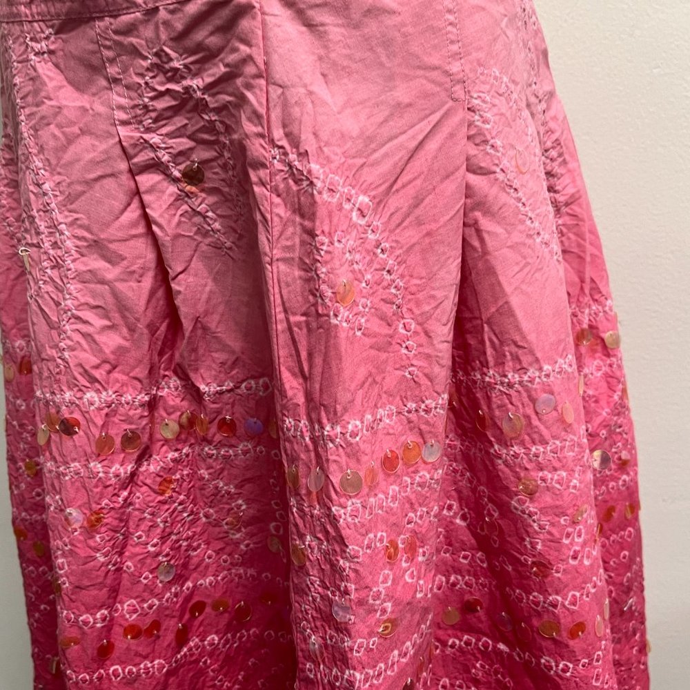 Lulumari pink ombre sequin full midi skirt cotton M - Picture 5 of 7